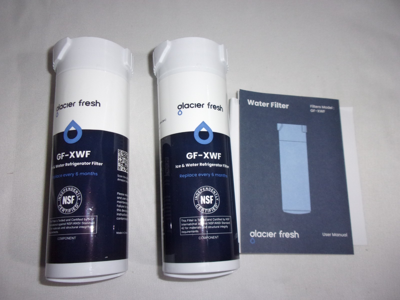 Lot of 2 Glacier Fresh GF-XWF Refrigerator Water Filters Replacement for GE XWF