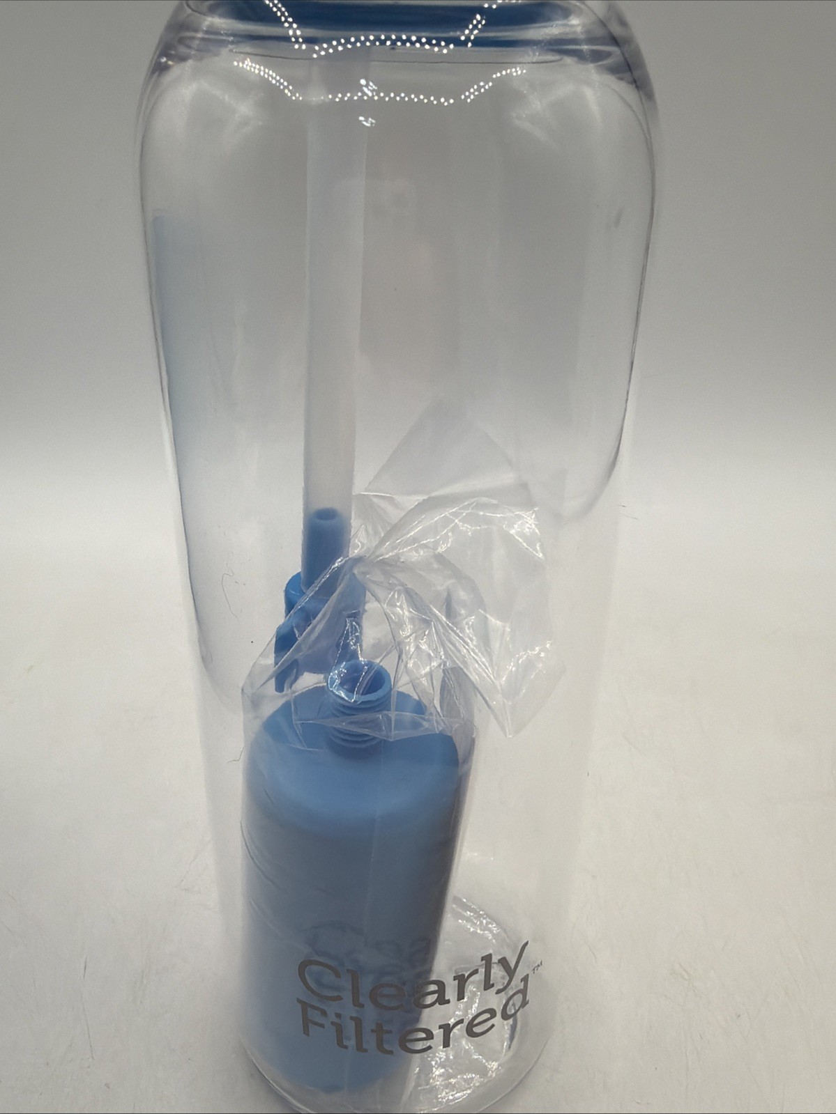 ClearlyFiltered Tritan 24 oz Water Filtration Bottle w/straw and filter open box