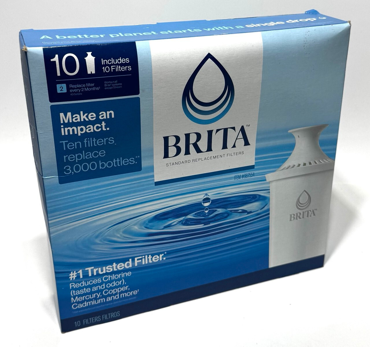 Brita Replacement Water Filters For ALL Brita Pour-Through Pitchers – 10 Pack