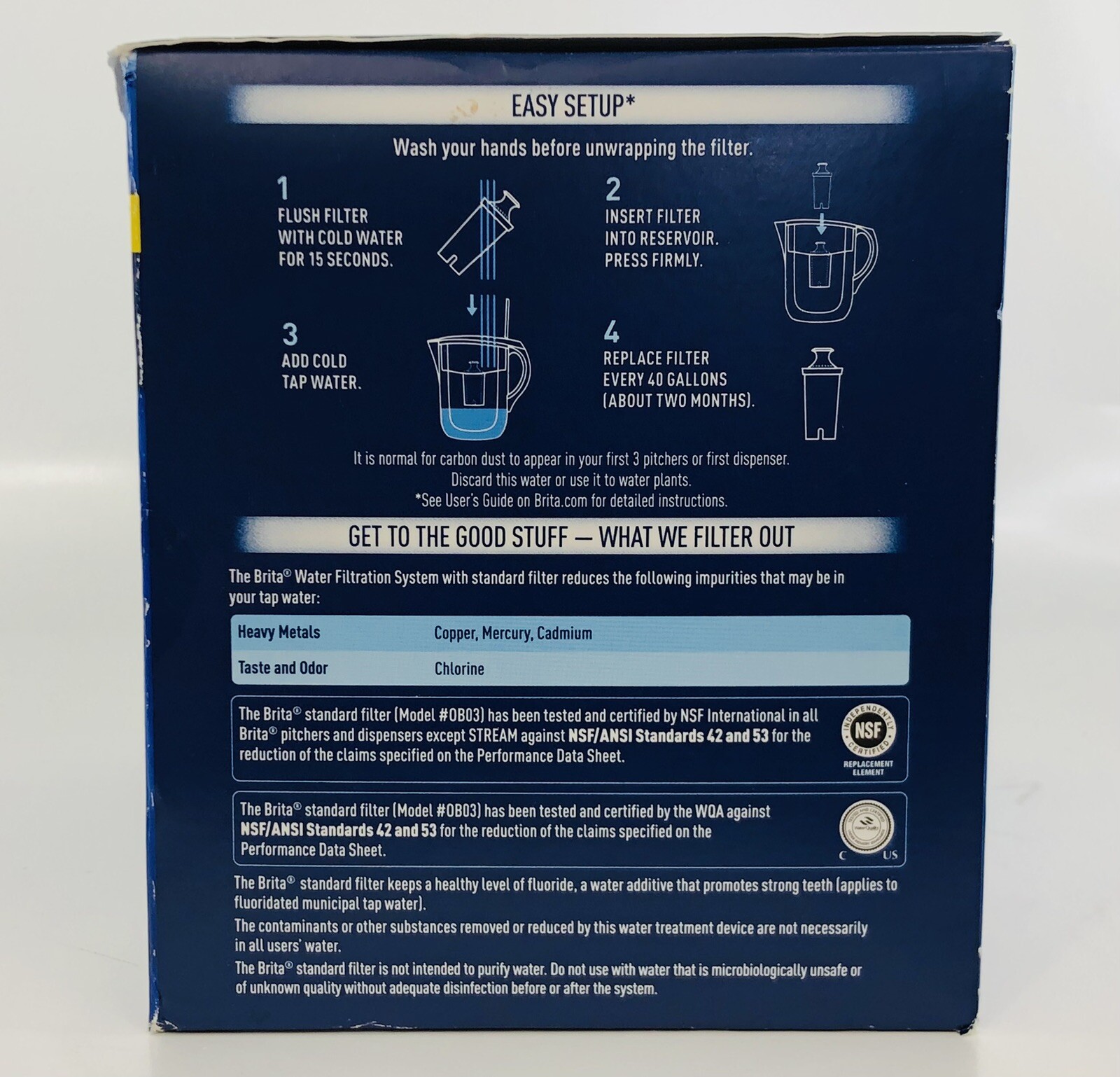 Brita 0B03 Replacement Water Filter – 5 Pack of Pitcher Filters – New