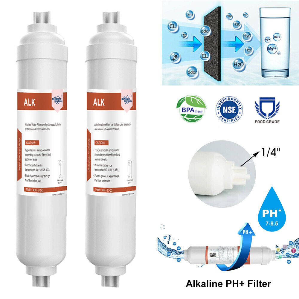 10″ Alkaline Water Filter pH+ ionizer Replacement for 6-Stage RO System 1-6 Pack