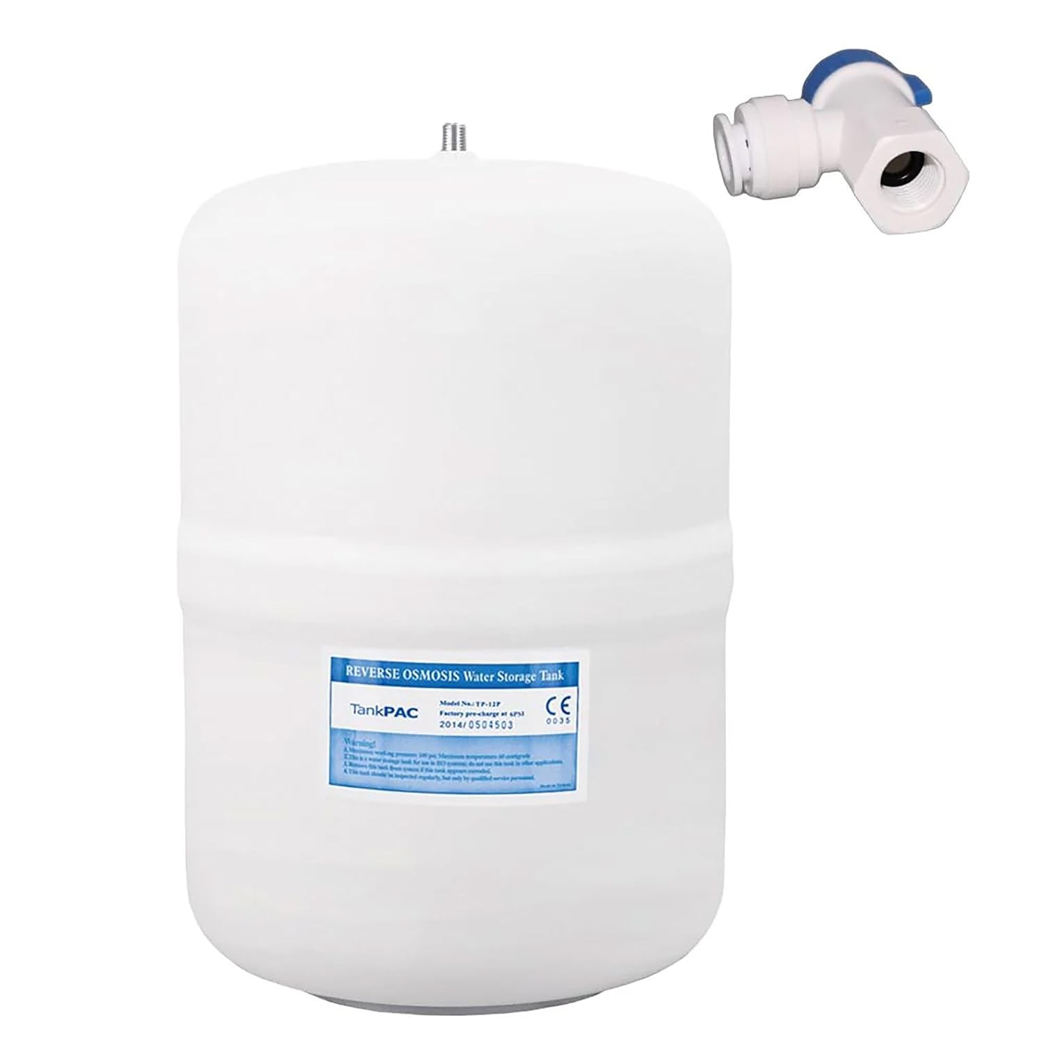 Neo-Pure TP-12P 3.2 Gal RO Storage Tank Steel with Tank Valve 1/4in x 3/8in