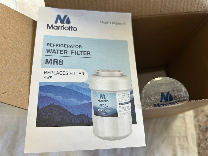 Marriotto MR8 Refrigerator Water Filter Replaces GE MWF – New Open Box-4 Pack.