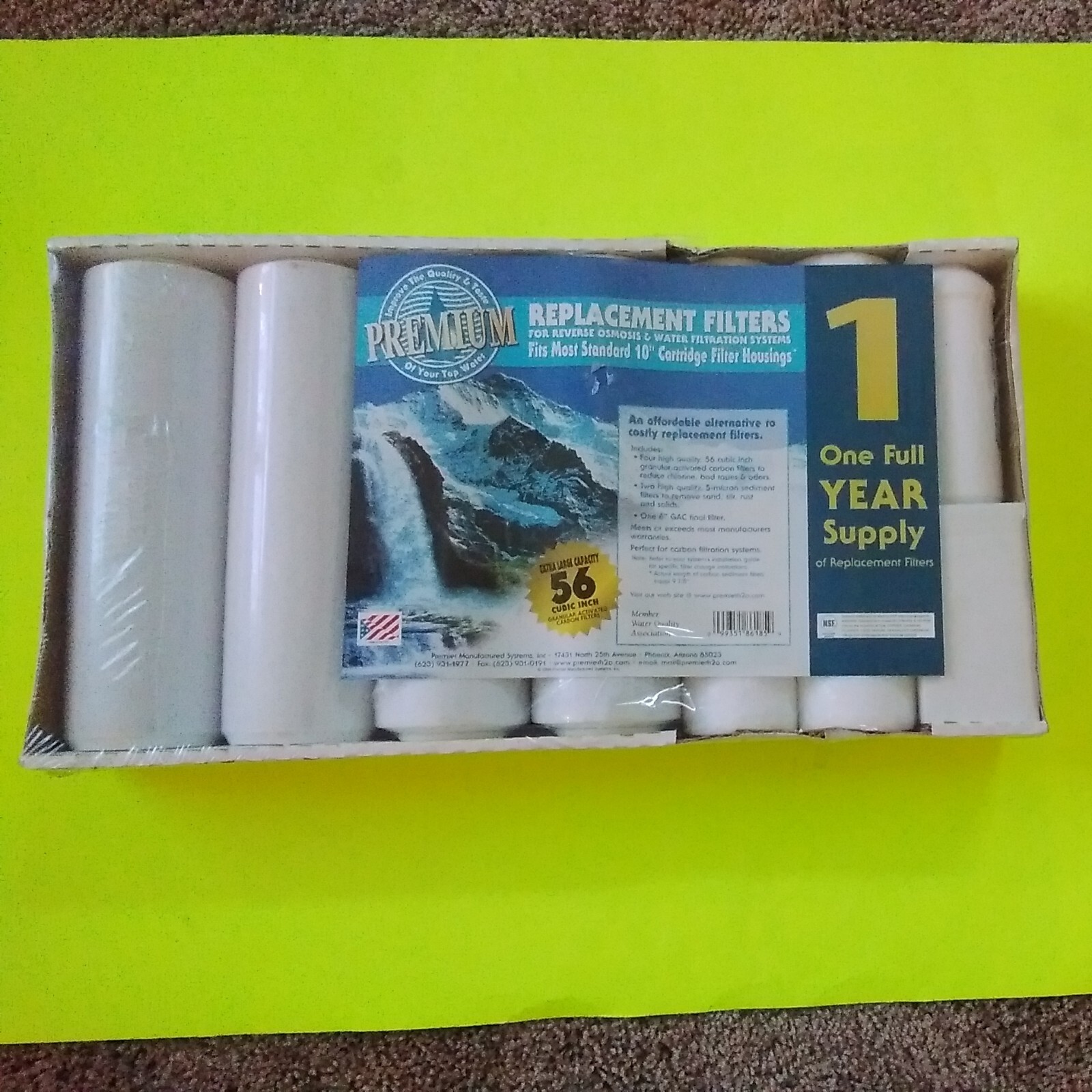 Premier Premium New Pack Replacement Water Filters for Reverse Osmosis 10in.