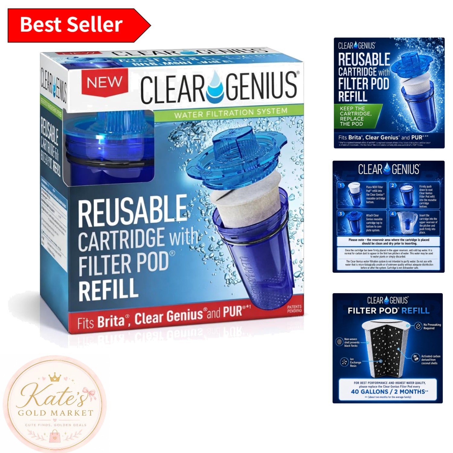 Sustainable Water Filter Cartridge with 3 Pods – Eco-Friendly & Cost-Effective