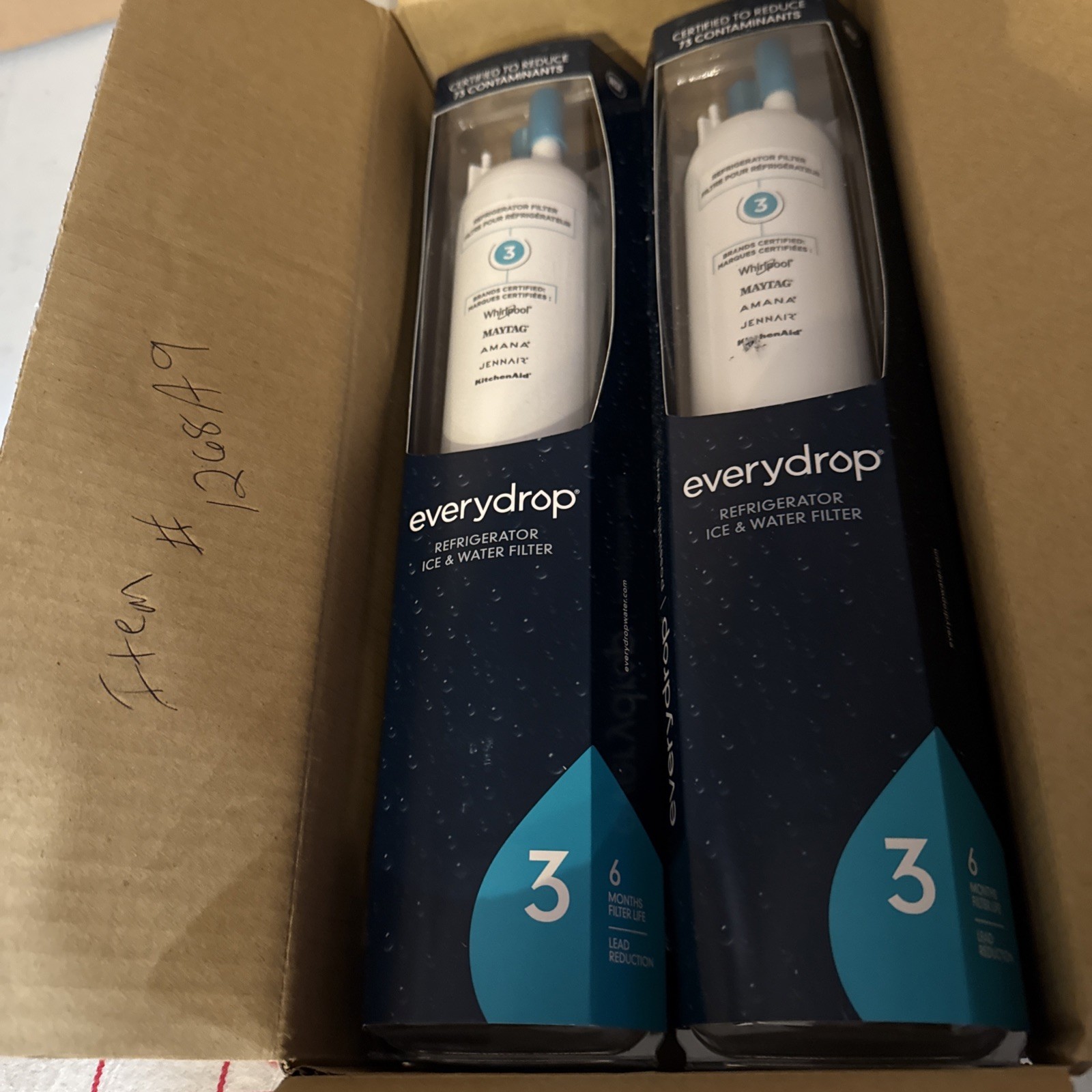Whirlpool, Maytag, Amana, Jennair, Kitchen Aid Everdrop Pack Of 2 #3 filters.