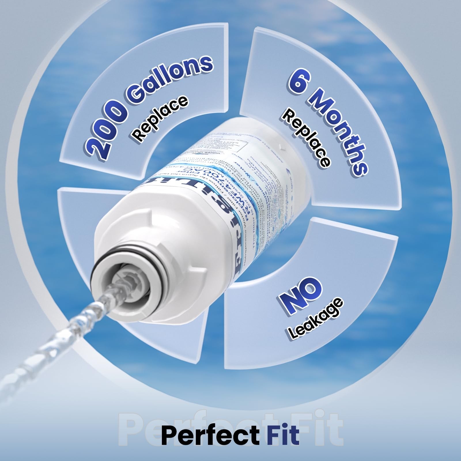 Replacement Refrigerator Water Filter 3-Pack for LG Kenmore LT1000P 9980 RWF4700