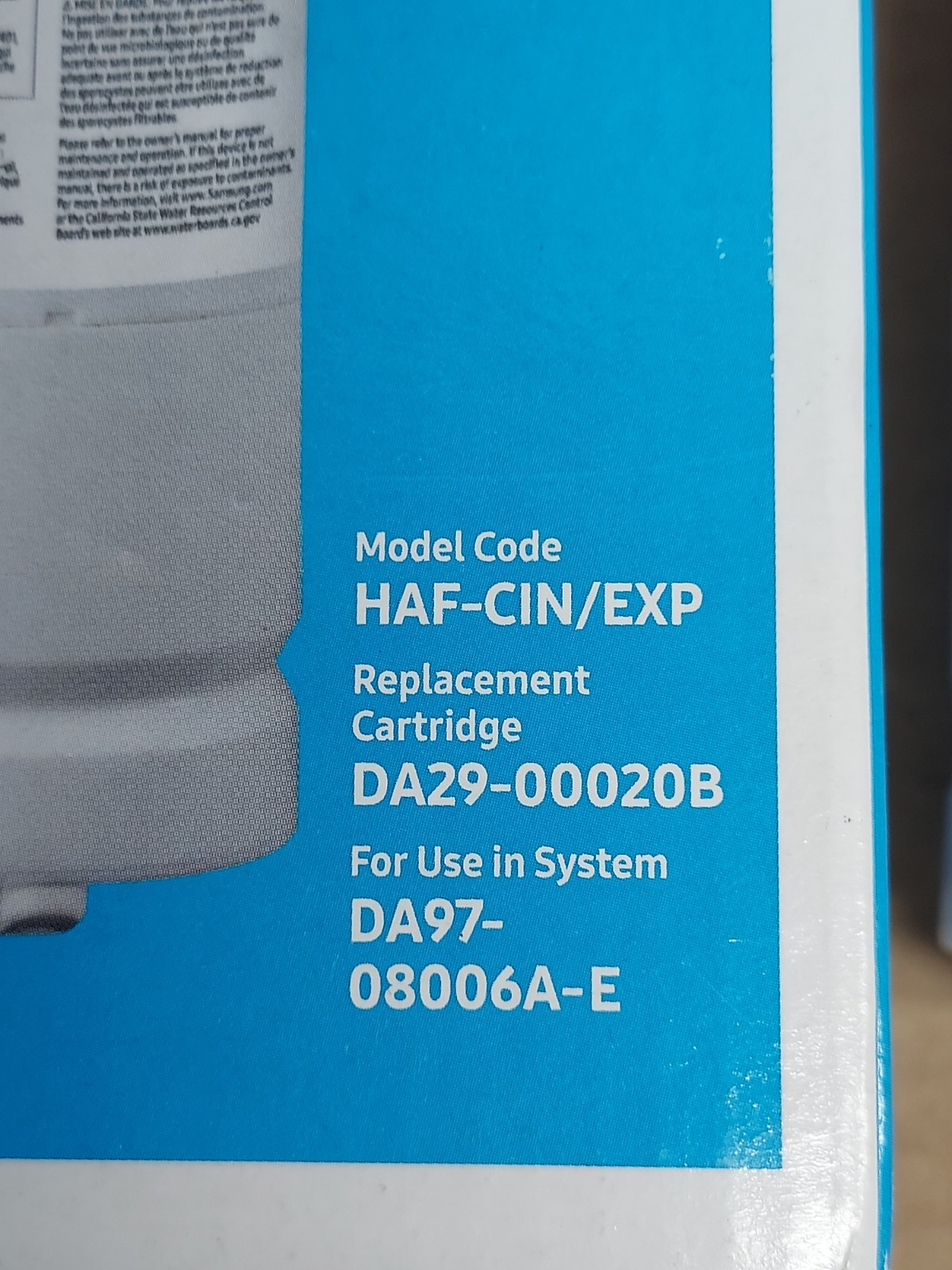 Samsung Refrigerator Water Filter 2pk HAF-CIN/EXP DA29-00020B DA97-08006A-E