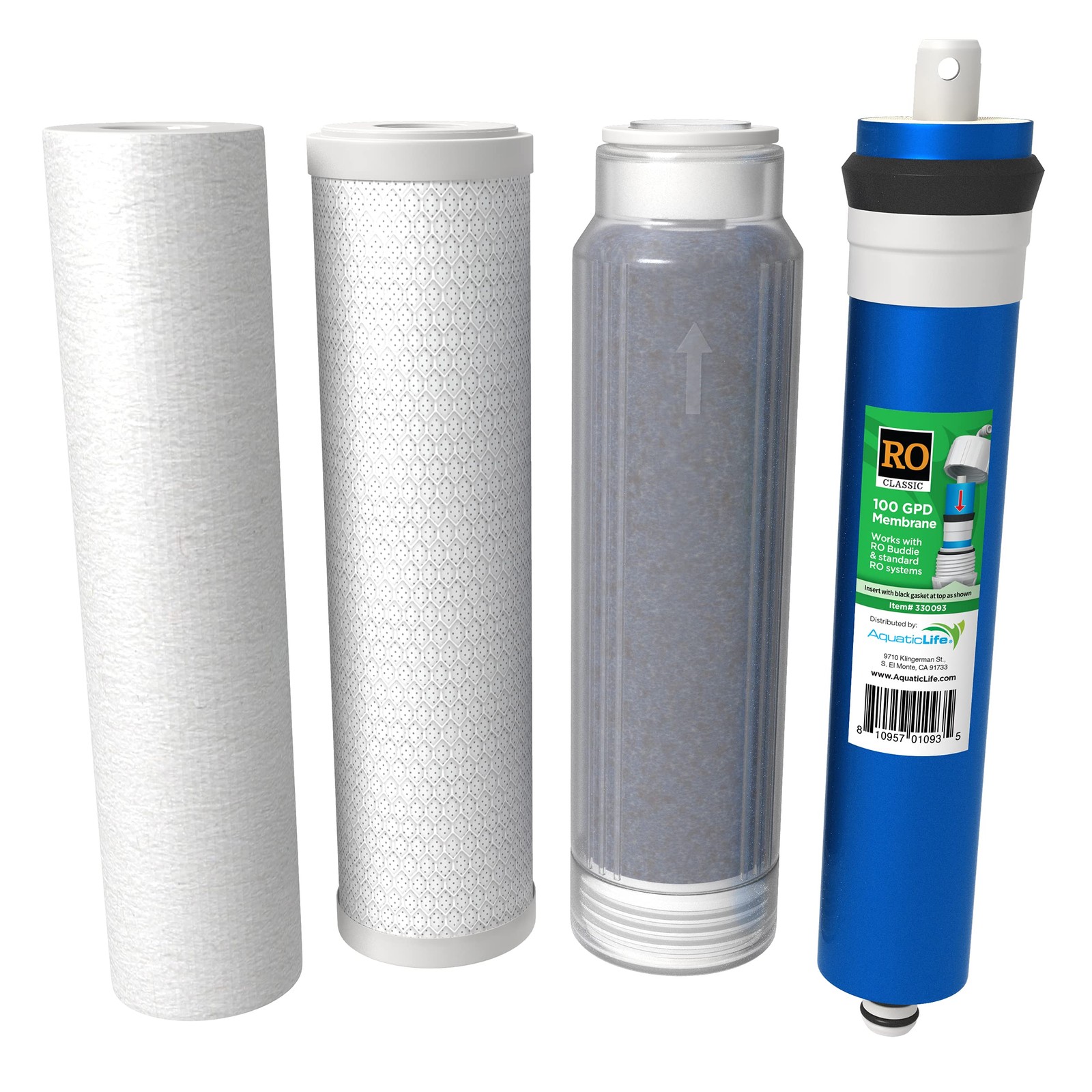 AquaticLife 10 in RO/DI Filter Kit, 100 GPD, Carbon