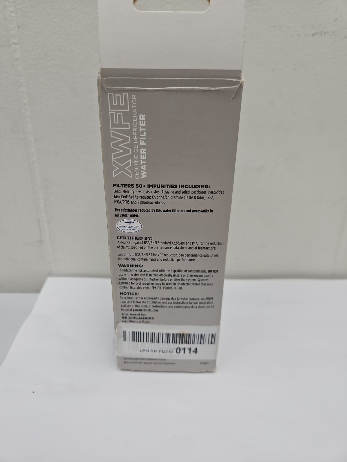 GE XWFE Refrigerator Water Filter – White