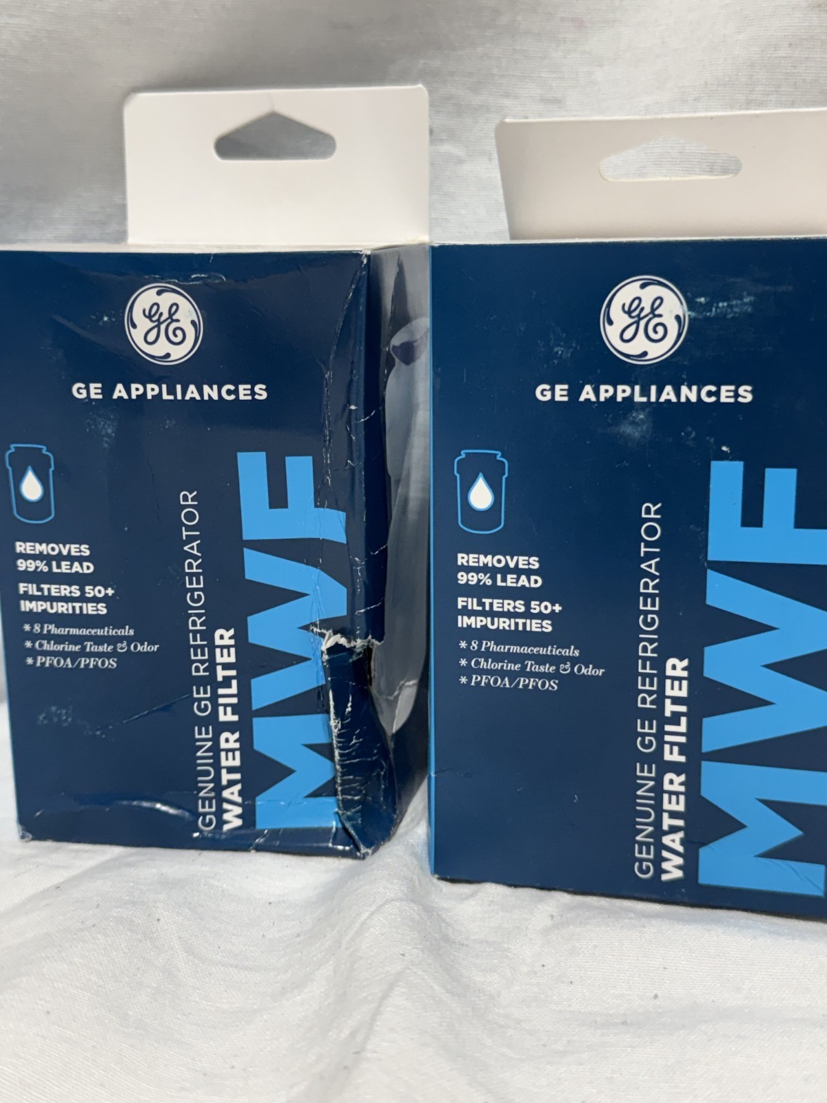 Lot of 2 Genuine GE SmartWater MWF Refrigerator Water Filter Replacement OEM