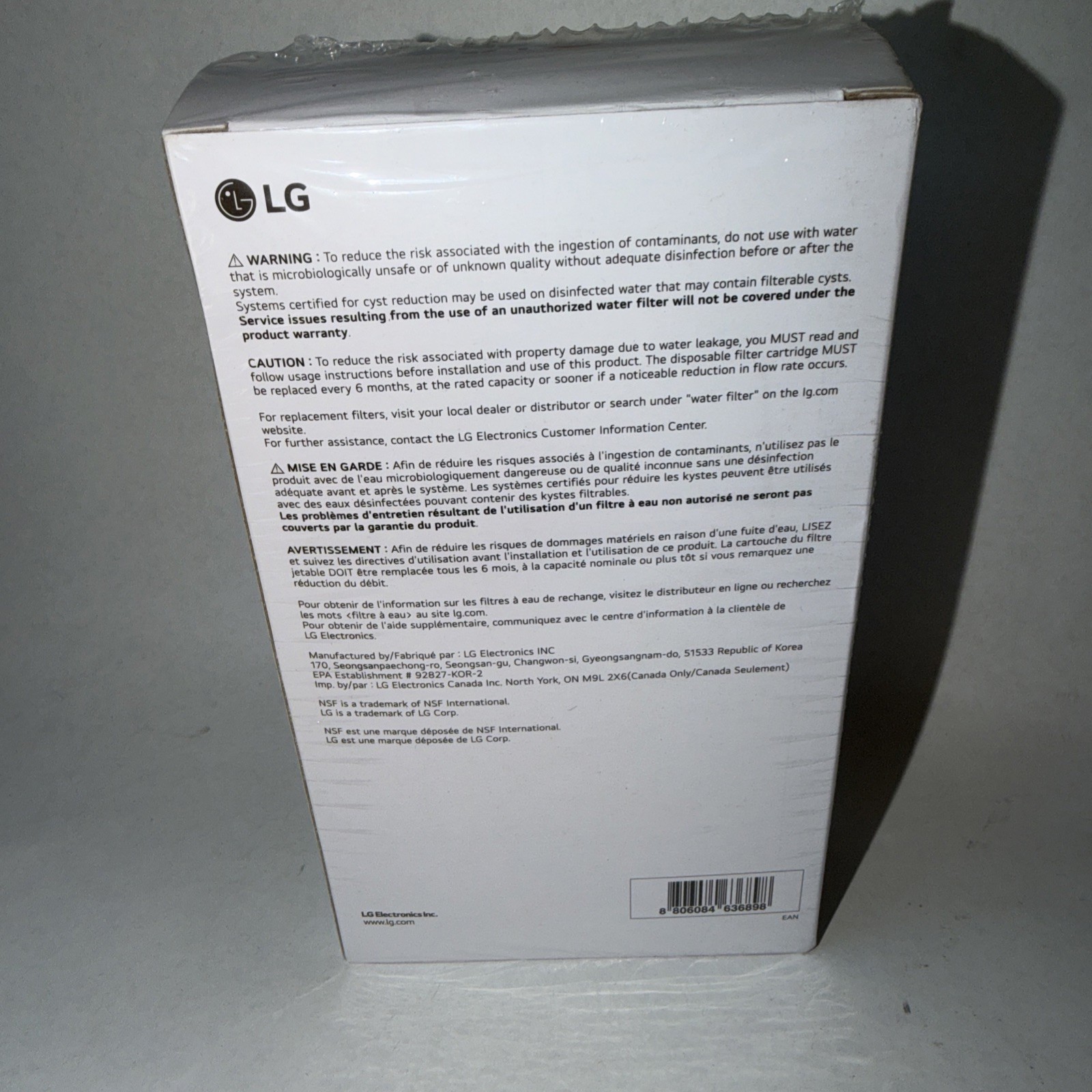 LG LT1000P2 6-Month / 200 Gallon Refrigerator Replacement Water Filter, 2 CT A3