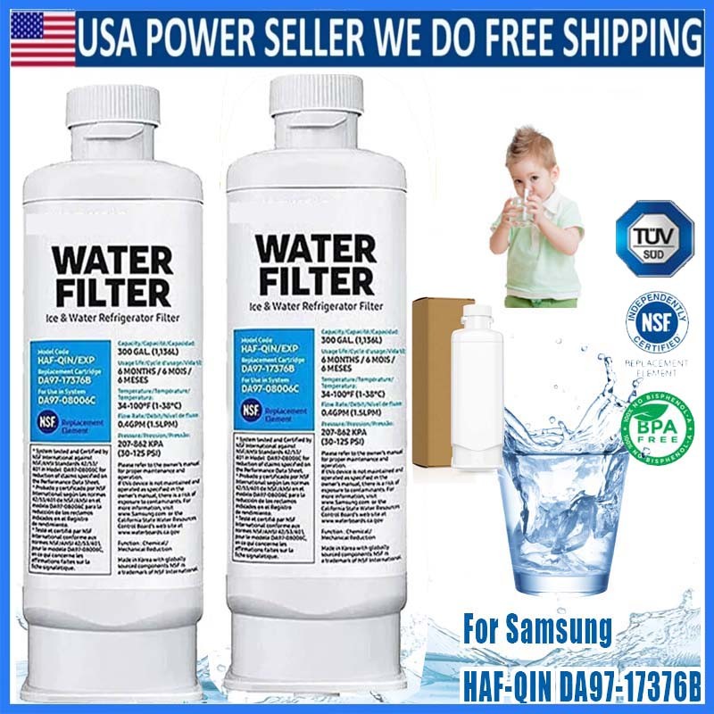 2-PACK Replacement for Samsung DA97-17376B HAF-QIN/EXP Refrigerator Water Filter