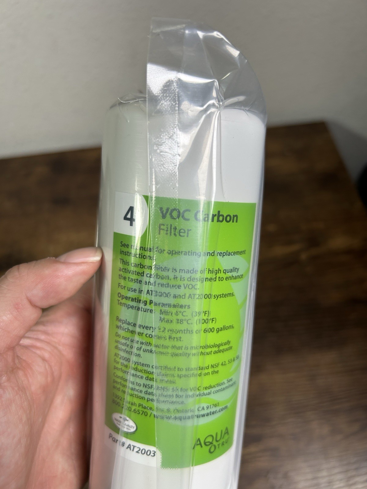 AQUA TRU Carafe AT2003 Reverse Osmosis Filter (Stage 4) SEALED In Original Bag