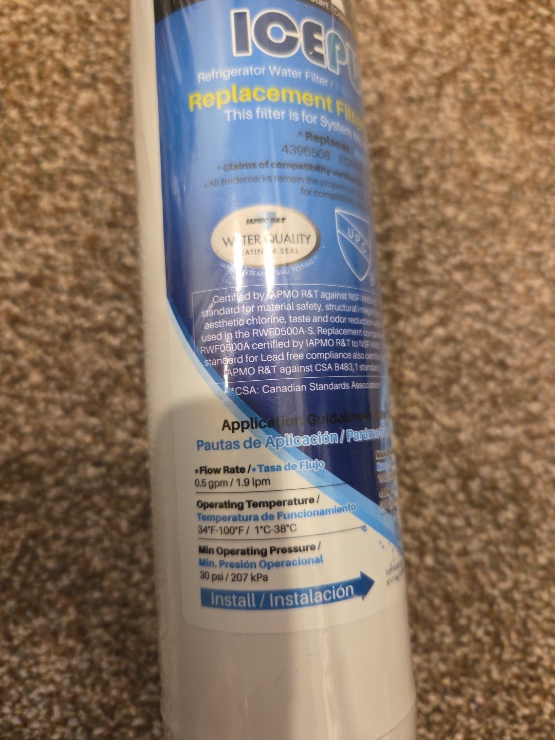 IcePure RWF0500A Replacement Water Filter for Whirlpool Kenmore 4396508 EDR5RXD1