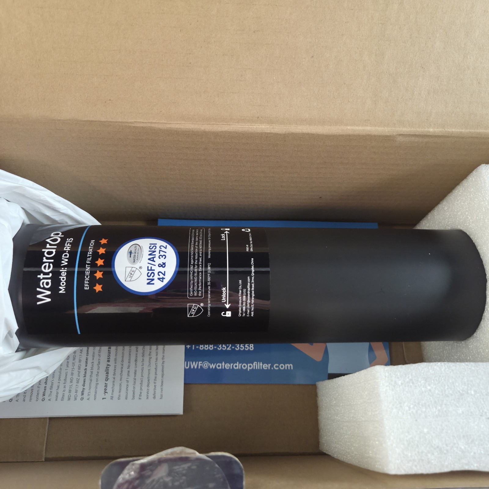 Waterdrop WD-15UA-UF Under Sink Water Filter System, Direct Connect to Faucet