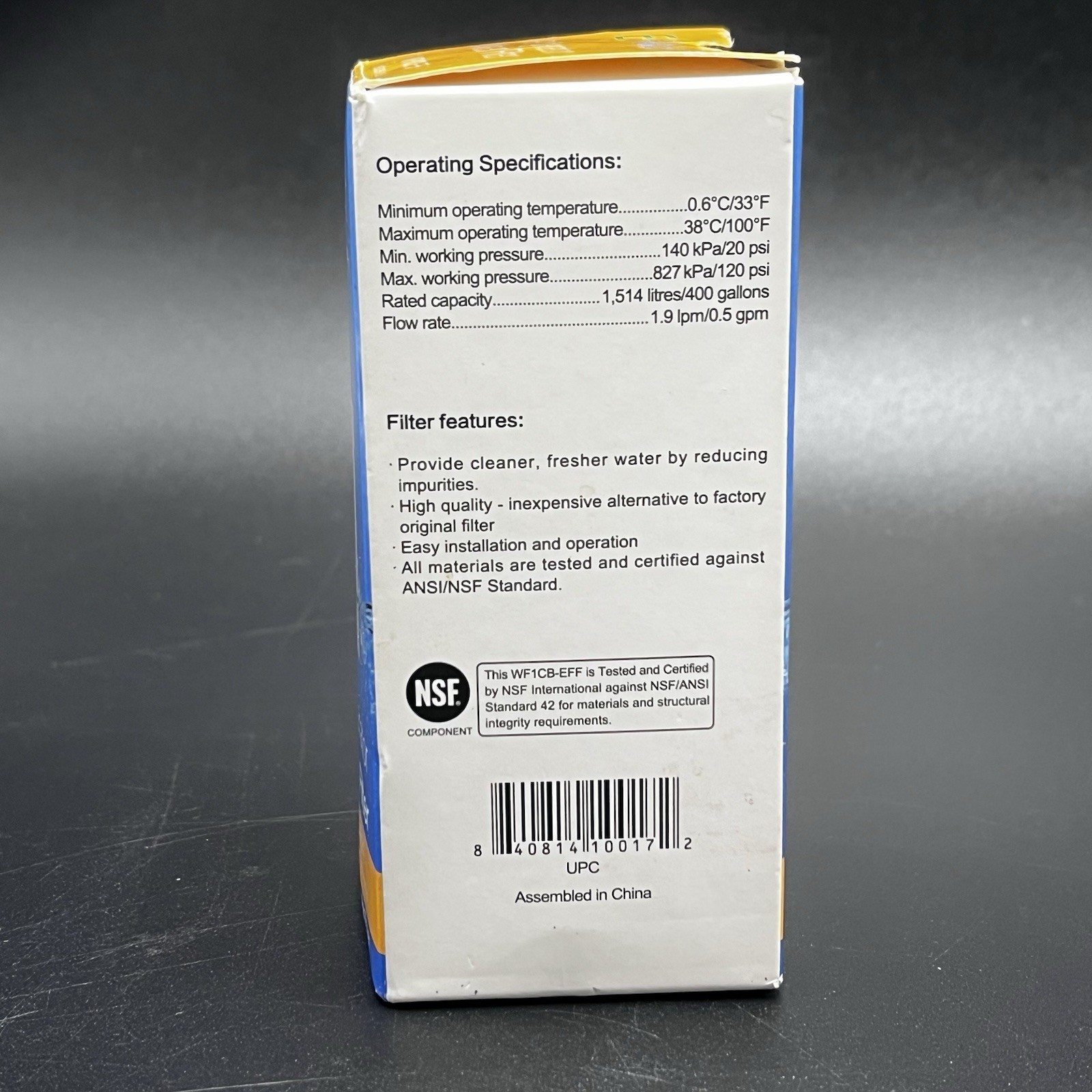 Eco Aqua WF1CB-EFF Refrigerator Water Filter for Frigidaire Kenmore