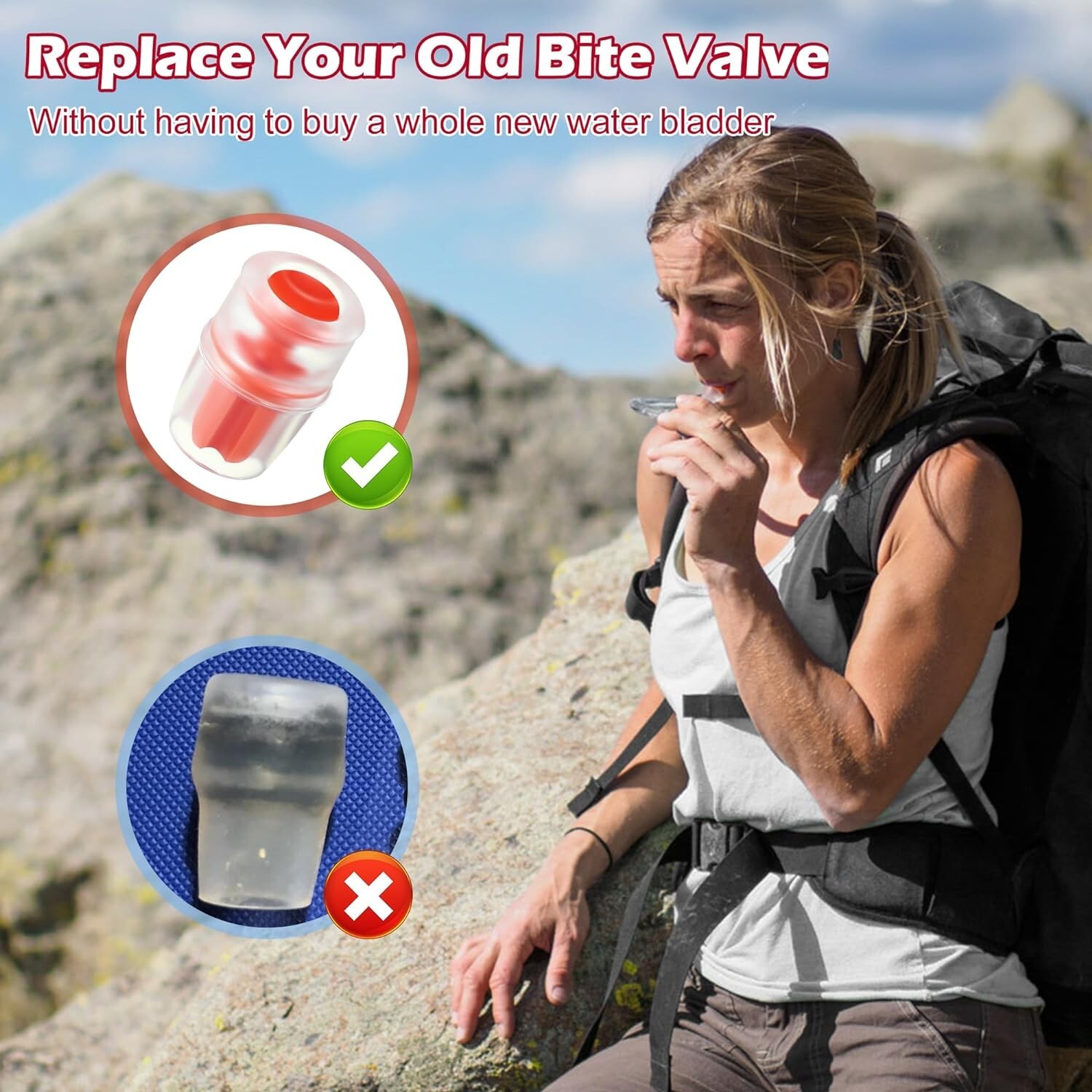 4 Packs Bite Valve Replacement Sheath for Water Bladder, Compatible with Osprey