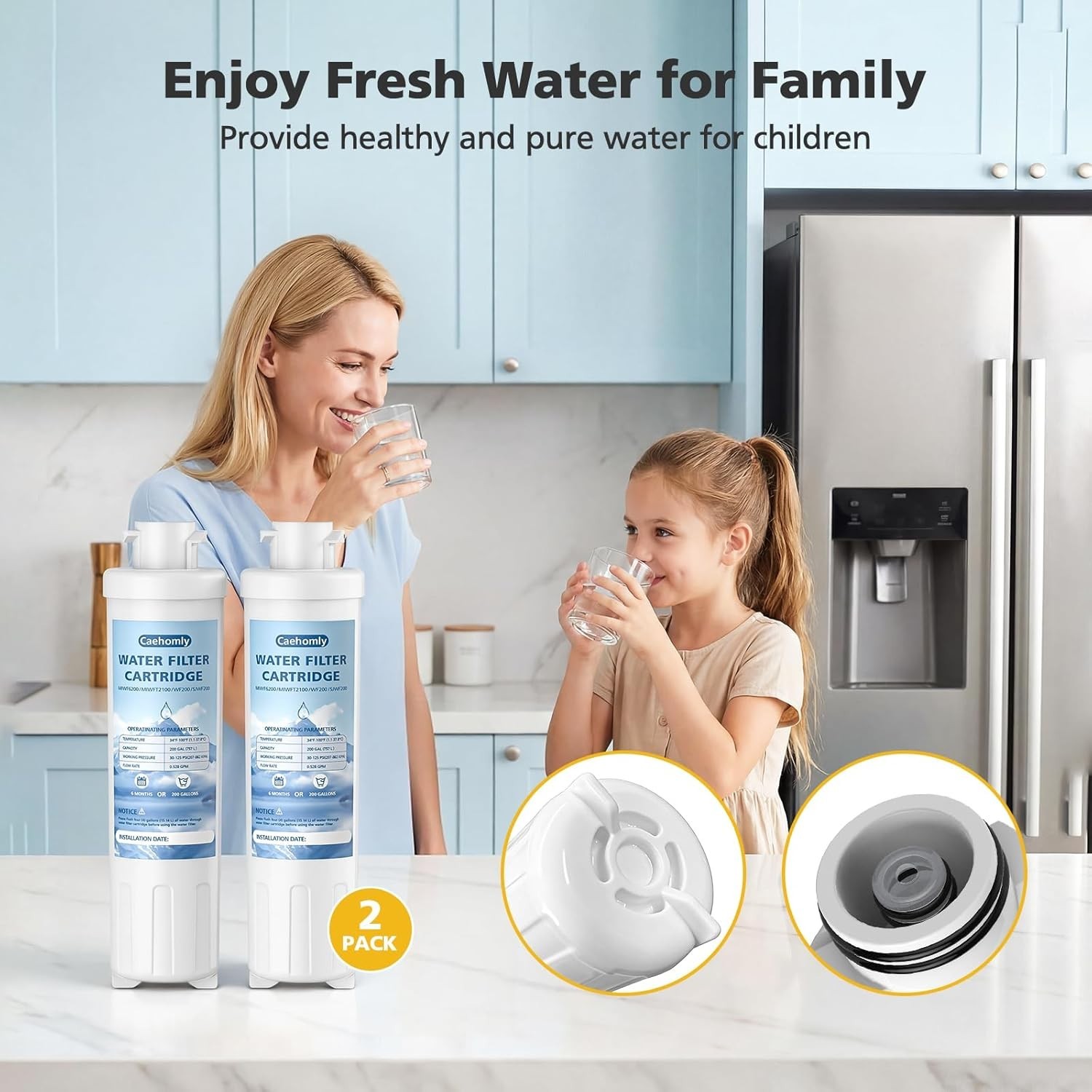 2 PACK MIWF6200 Water Filter Cartridge Compatible with Midea , MIWF6200, MF-2…