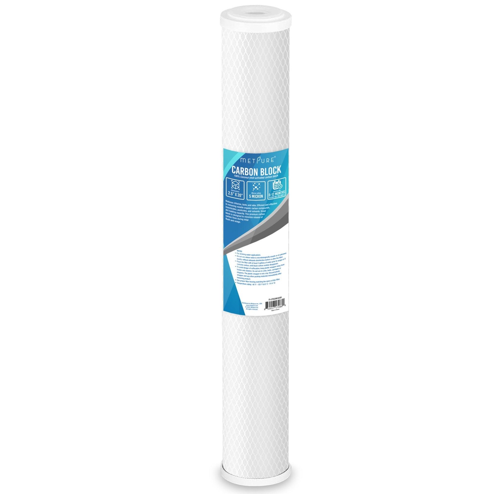 1 to 12 Pack 20” x 2.5” Whole House Carbon Block Water Filter Replacement- 5 Mic