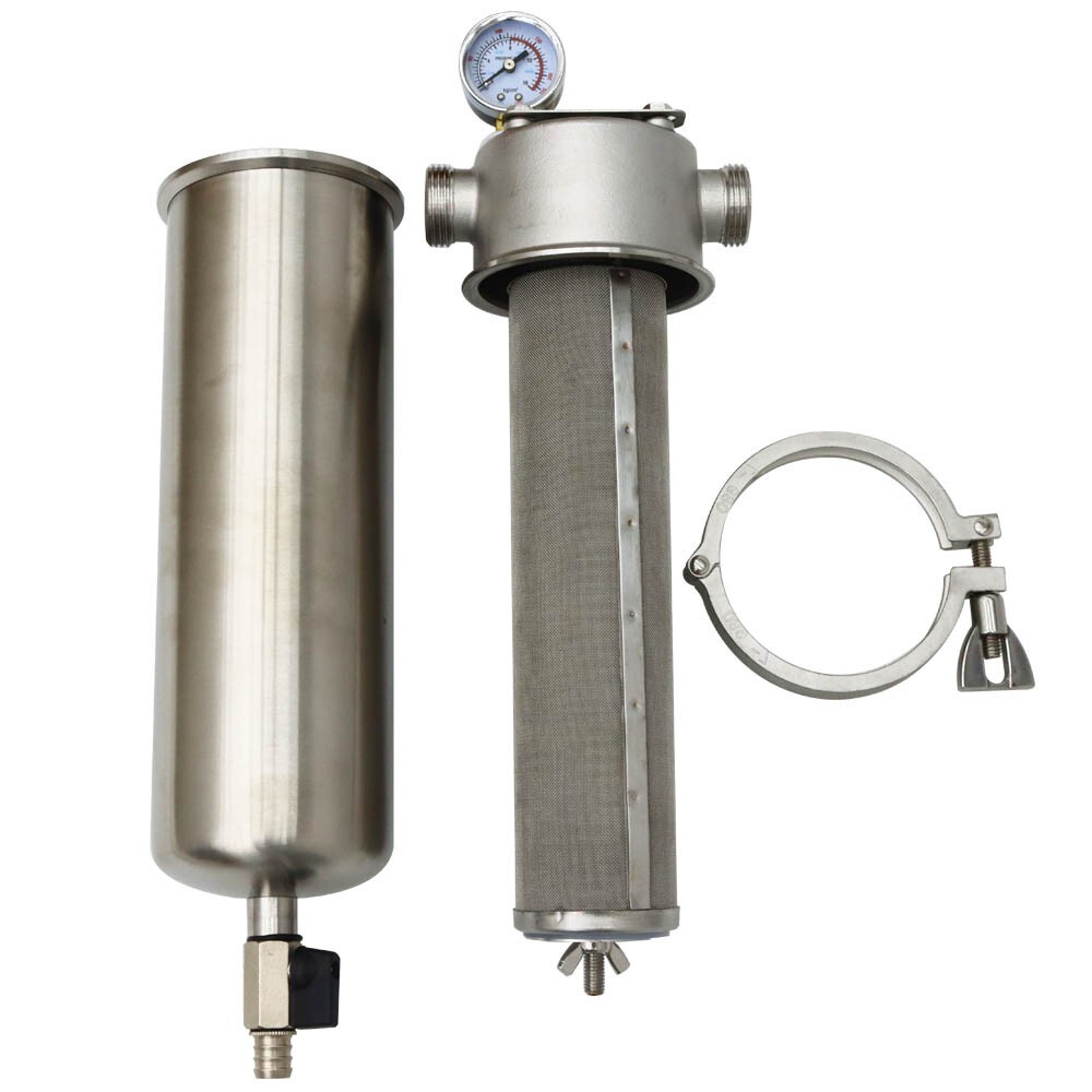 1 Inlet 10in 304 Stainless Steel Front Filter w/ 40μm Filter Screen 8000L/h
