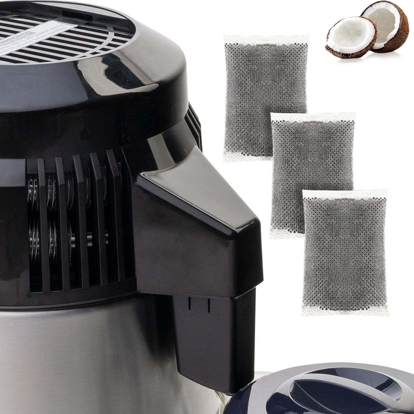 Weewooday 50 Pcs Activated Charcoal Distiller Water Filters, Coconut Shell Repla