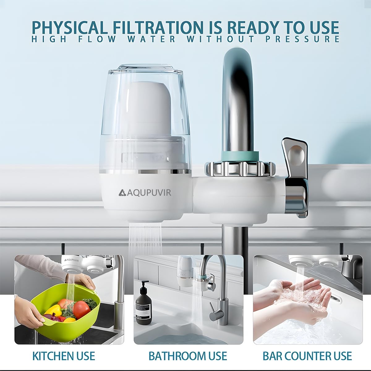Aqupuvir Sink Water Filter System for Kitchen Faucet | Reduces Lead, Chlorine…