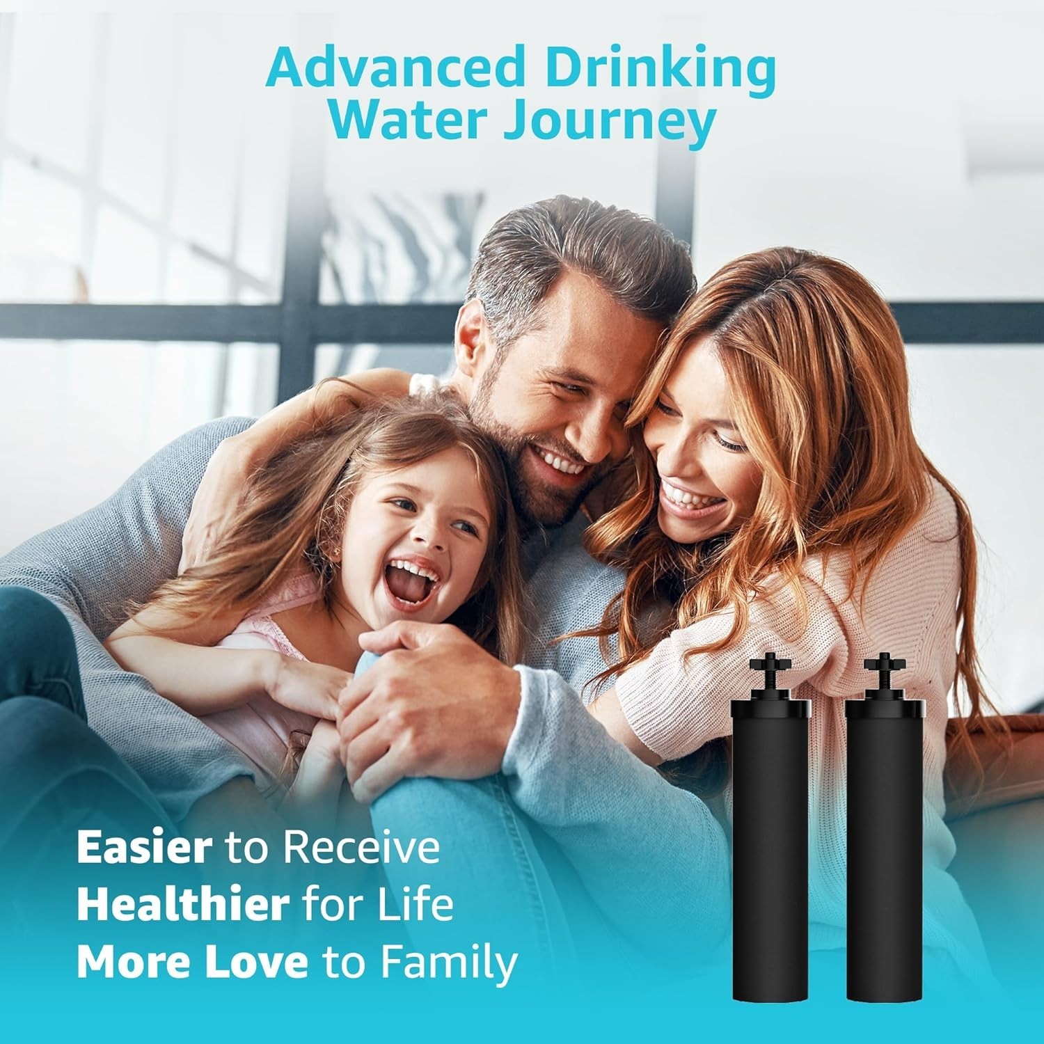 AQUA CREST 2.25G Gravity-fed Water Filter System with Sight Glass Spigot（1+2）