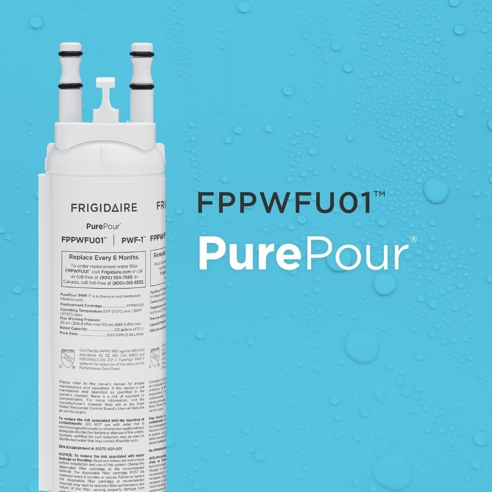 Water Filter Frigidaire FPPWFU01 PurePour PWF 1 Count Replacement Compatible