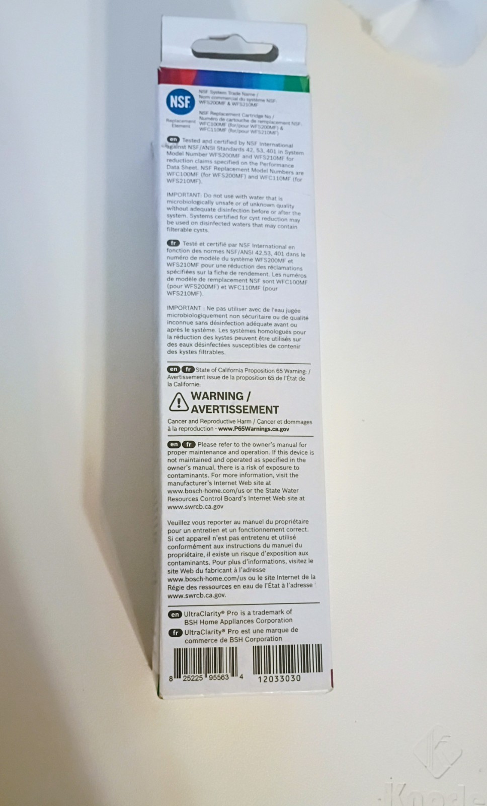 1 PACK Bosch Ultra Clarity Pro BORPLFTR50 Water Filter White