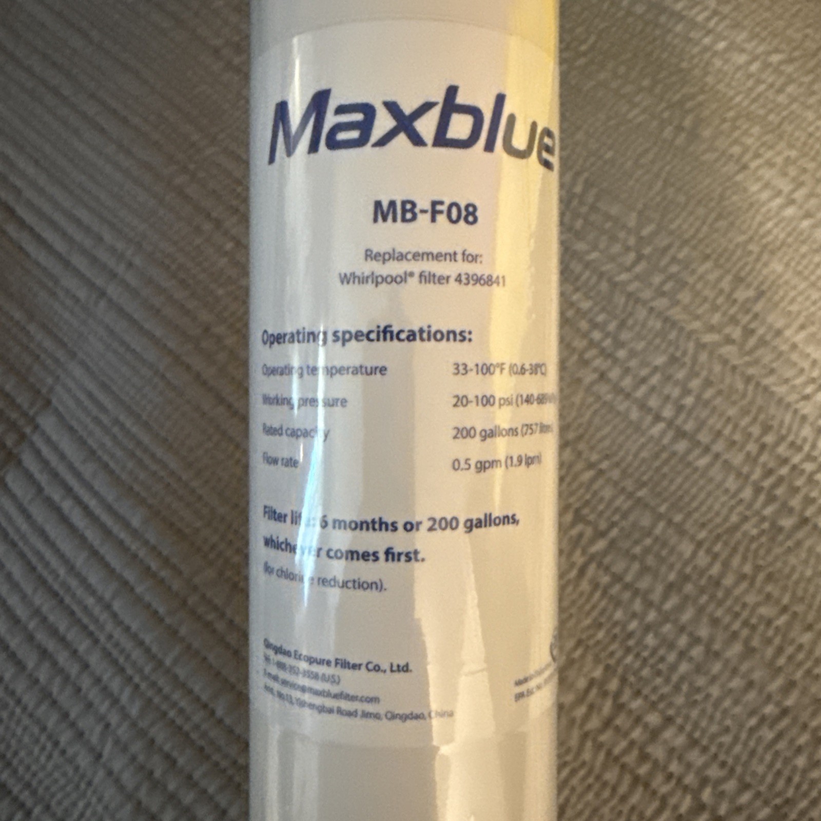 Maxblue MB-F08 Refrigerator Filter, Replacement Filter- Filter 4396841