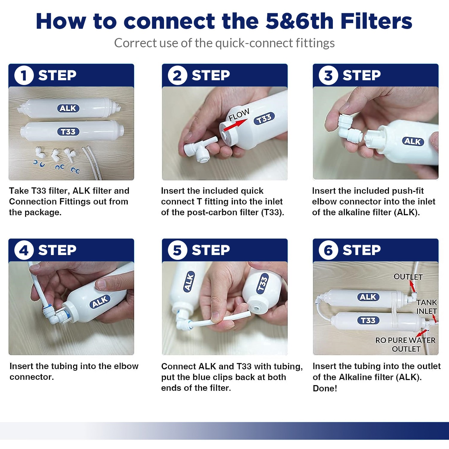 1-Year Replacement 6-Stage Alkaline 100 GPD Reverse Osmosis Water Filter 10 Pack