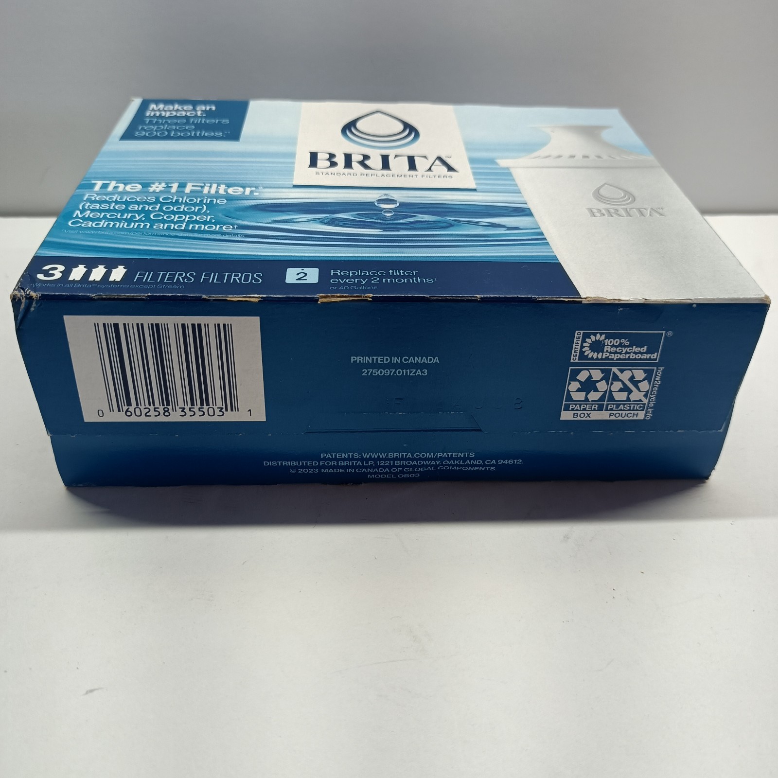 NEW SEALED 3 Pack Brita Standard Replacement Filters 2023 Made in Canada OB03
