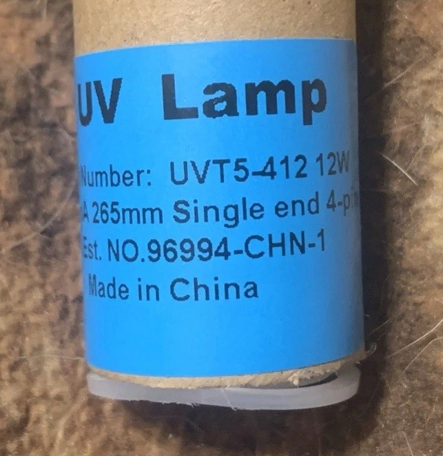 Ultraviolet Bulb UV Light – 10” UV-C Bulb – for Under Sink and Reverse Osmosis