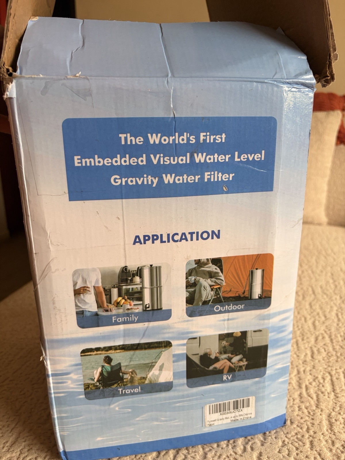 Water Filter System Purewell 2.25G Gravity with Water Level Window, 3-Stage 0.01