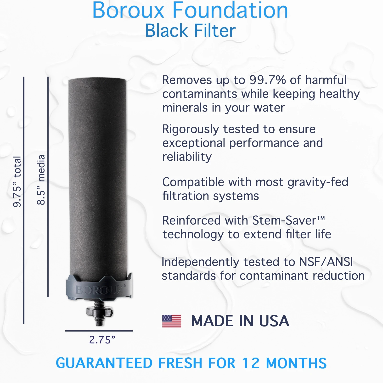 Big Berkey Unit/Housing – w/ BOROUX brand Black Filters