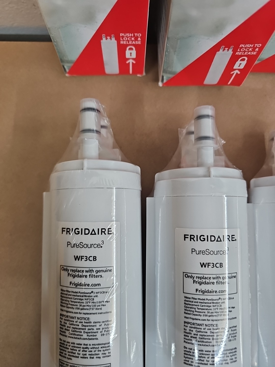 NEW LOT OF 4 OEM Frigidaire WF3CB Pure Source 3 Water & Ice Refrigerator Filter