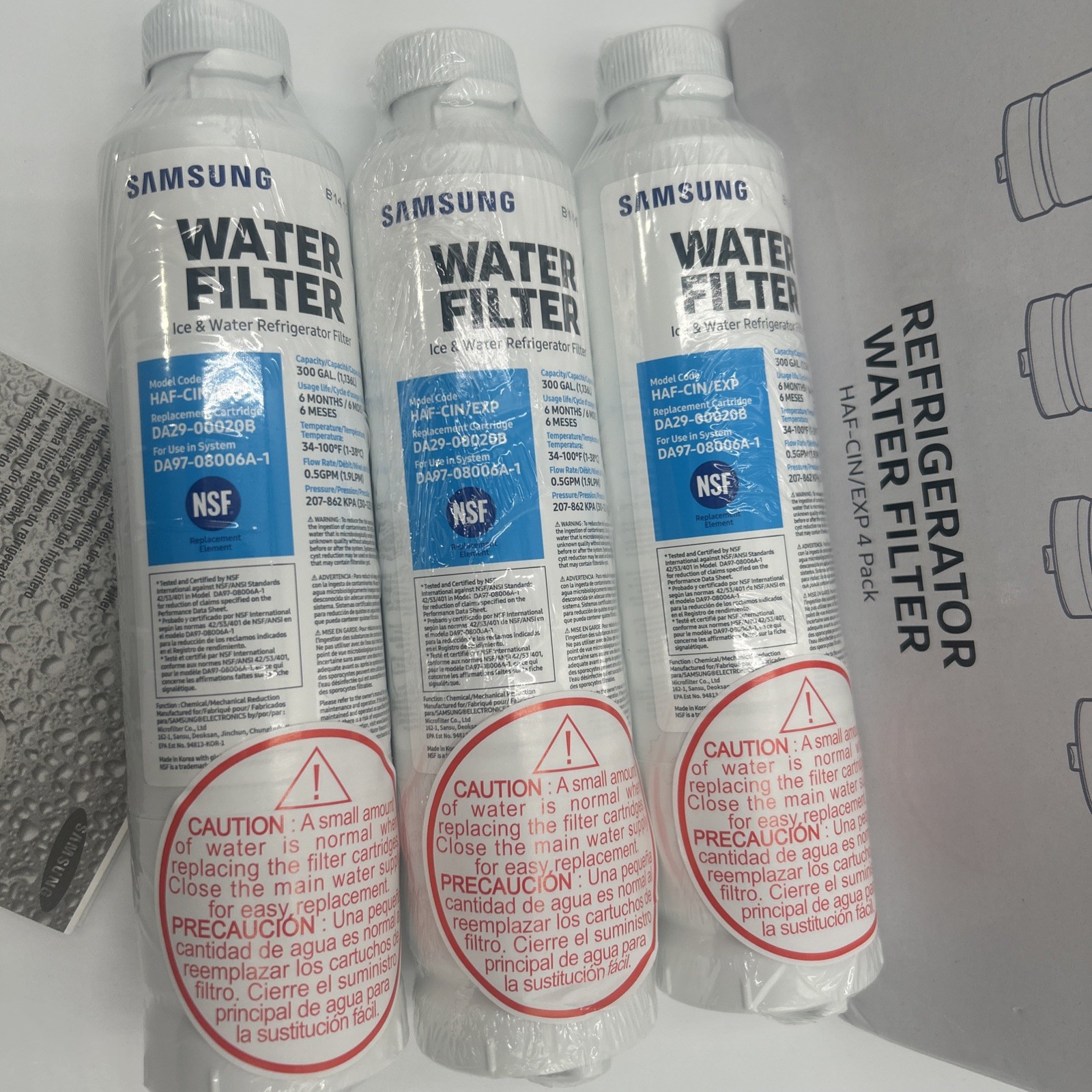 Samsung HAF-CIN/EXP Refrigerator Water Filter White Pack of 3