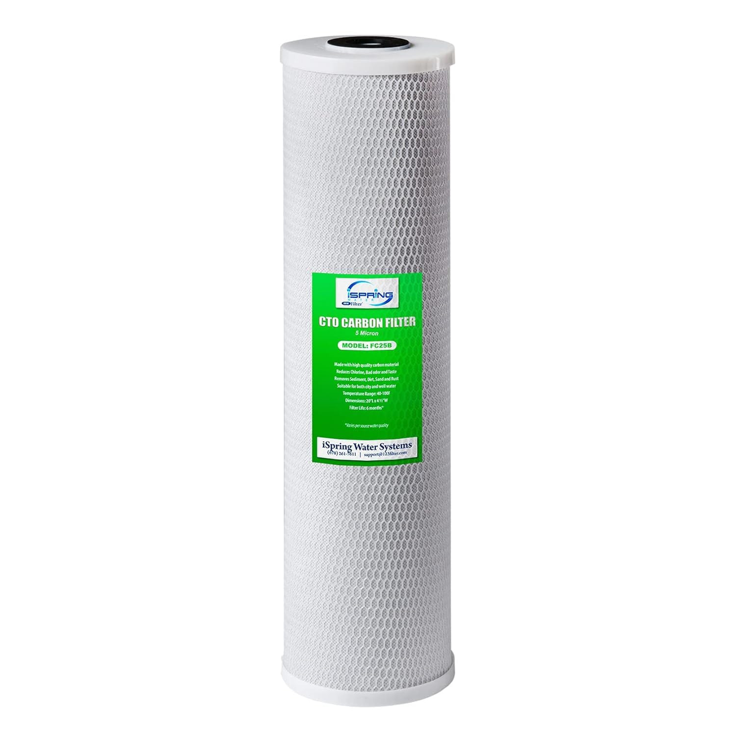 FC25B Whole House Water Filter, CTO Carbon Block, 20” X 4.5” for Sediment & Chlo