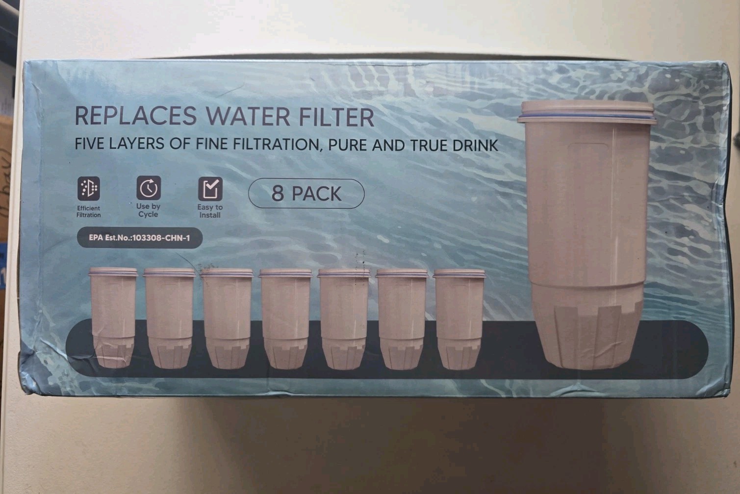 8x Water Filter Replacement for Zero Water ZR-017, ZR-001 Pitcher Water Filter