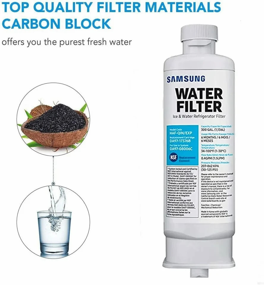 1/2/3/4 PACK Samsung DA97-17376B HAF-QIN/EXP REFRIGERATOR Water Filter