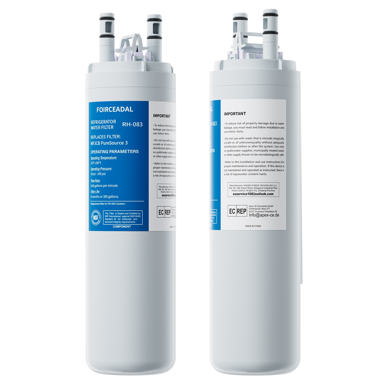 2 /4/6PACK for Frigidaire WF3CB Puresource3 Refrigerator Water & Ice Filter US