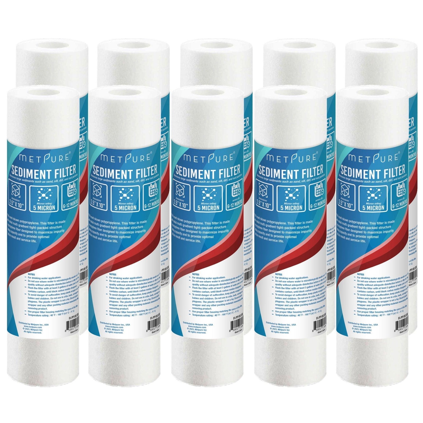 1 to 50 PACK 10″ x 2.5″ PP Sediment Water Filter Cartridges 5 Micron
