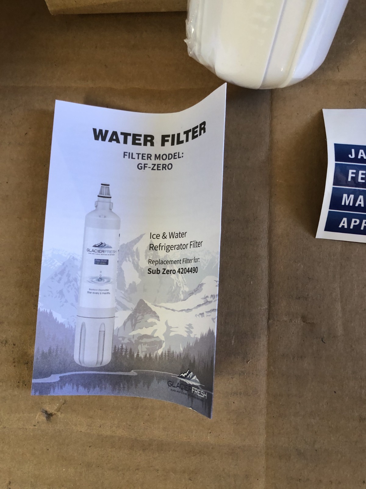 GLACIER FRESH 4204490 GF-ZERO Water Filter Replacement for Sub-Zero NEW