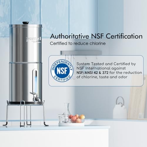 SANSUI PUREWELL 2.25G GRAVITY WATER FILTER SYSTEM 3-STAGE K8772B – SILVER