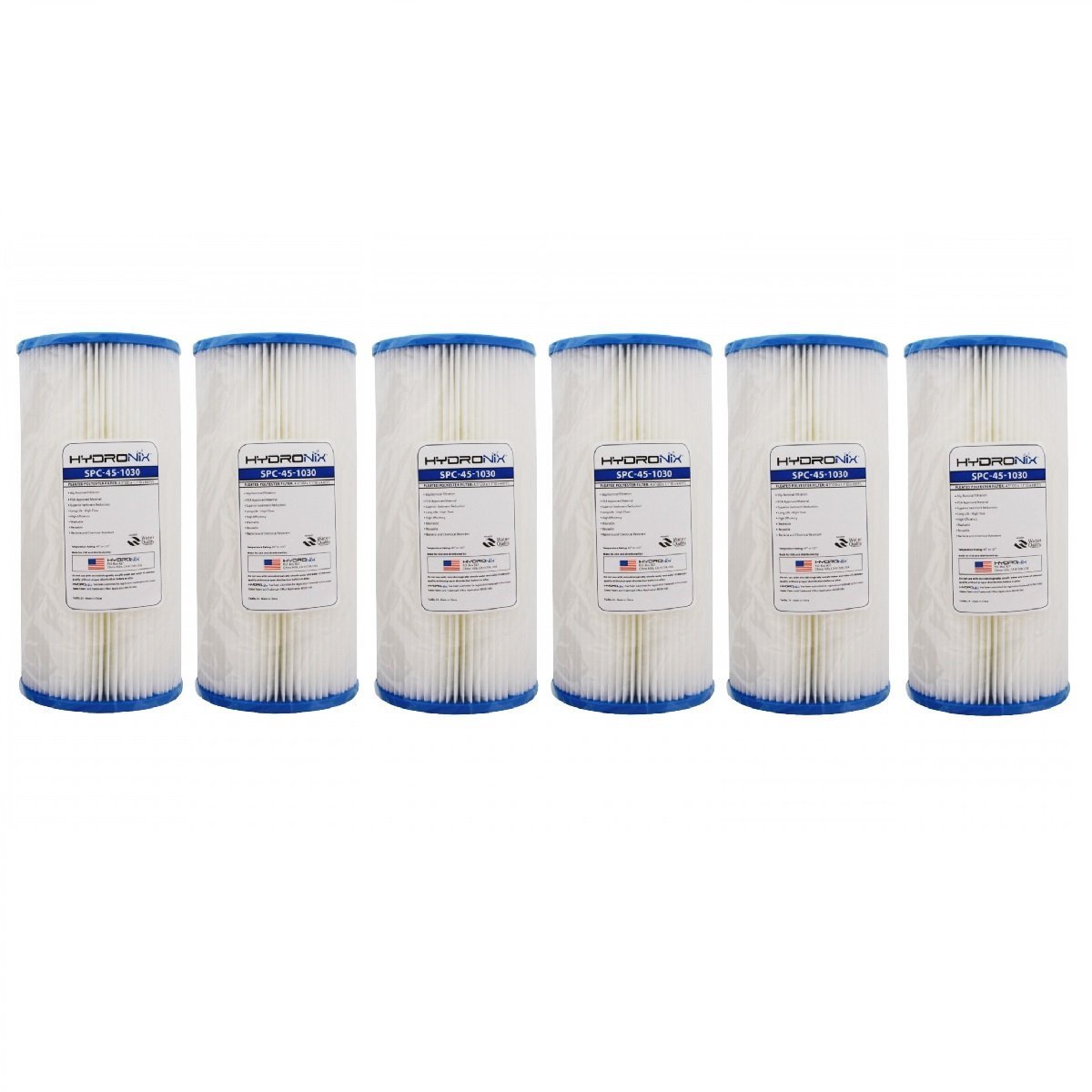6 PK – R30-BB RS6 FXHSC Compatible Sediment Pleated Water Filter Washable 30 μm