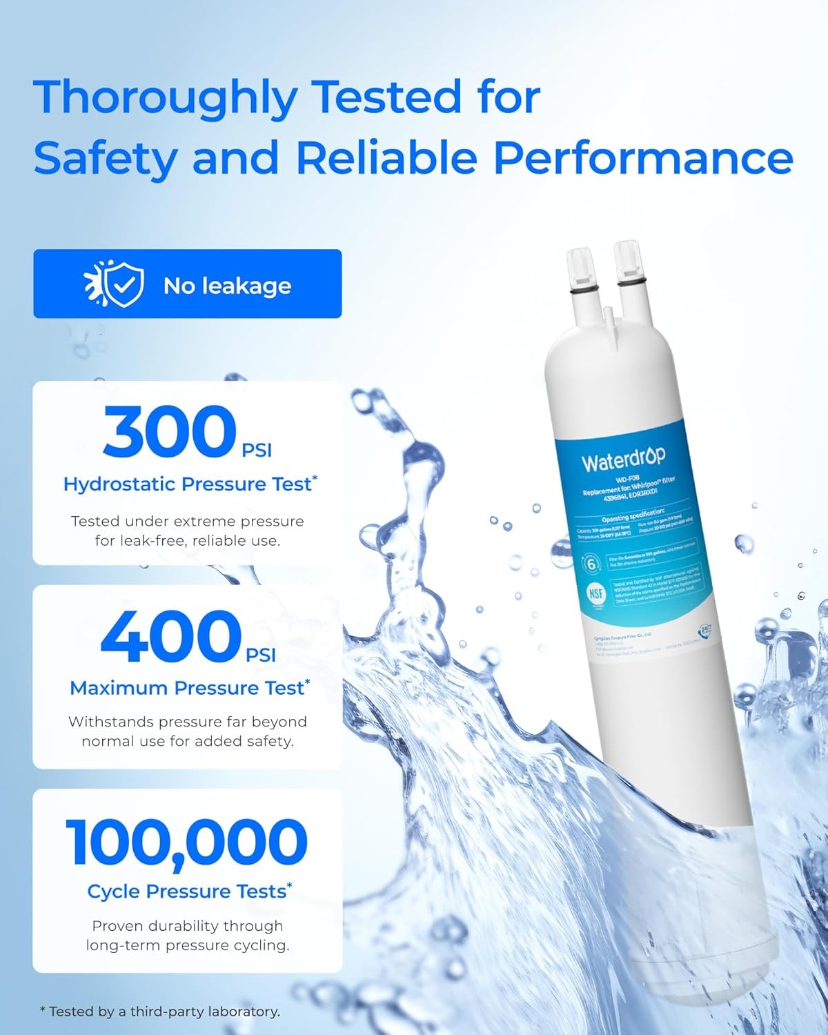 Waterdrop WD-F08 Refrigerator Water Filter, Fits Kenmore® 46-9083, 46-90309