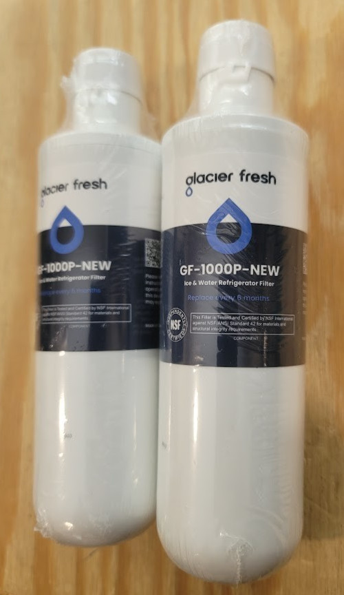 2 PACK Glacier Fresh Refrigerator Water Filter GF-1000P for LT1000PC ADQ747935