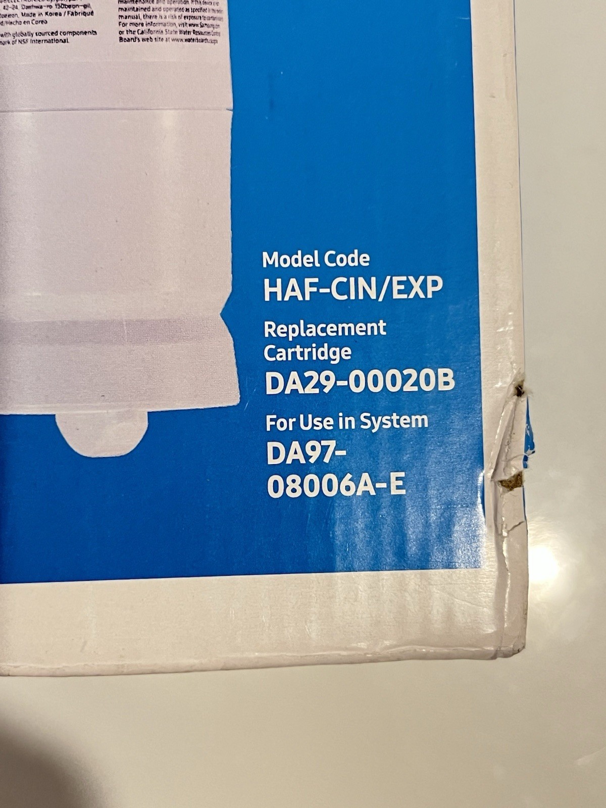 Samsung DA29-00020B HAF-CIN/EXP Refrigerator Ice & Water Filter Genuine Carbon