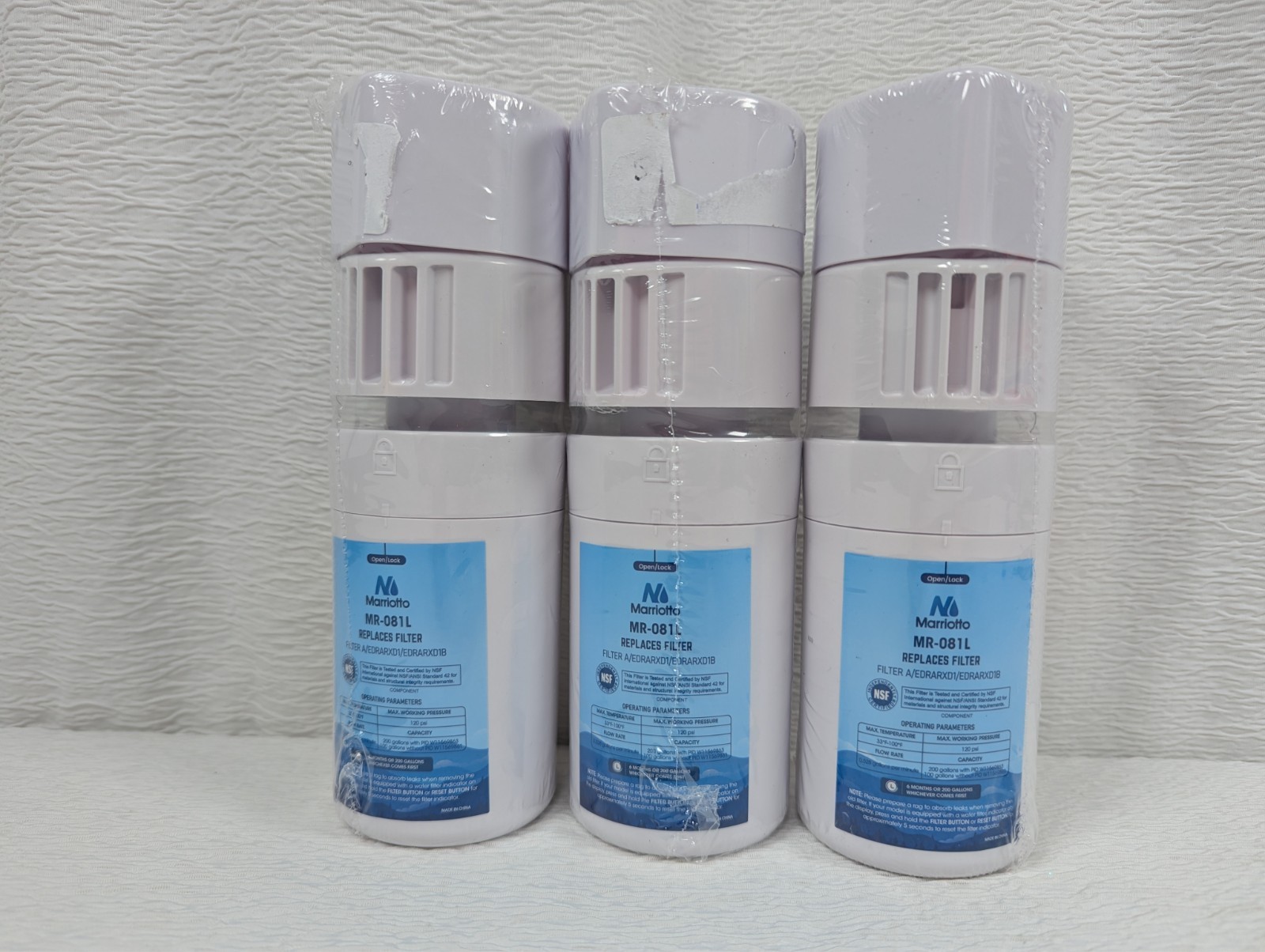 Marriotto – MR-081L – Replacement Water Filter – 3 Pack – Sealed